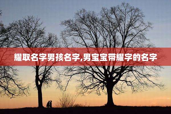 耀取名字男孩名字,男宝宝带耀字的名字