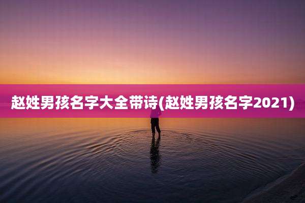 赵姓男孩名字大全带诗(赵姓男孩名字2021)