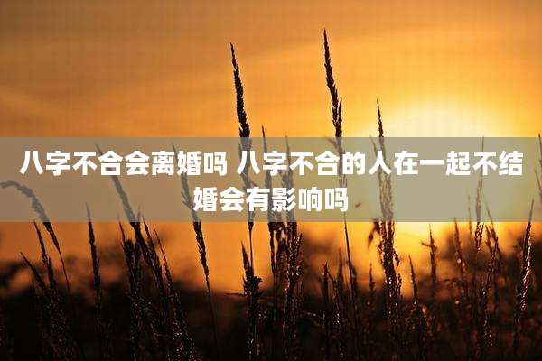 八字不合会离婚吗 八字不合的人在一起不结婚会有影响吗