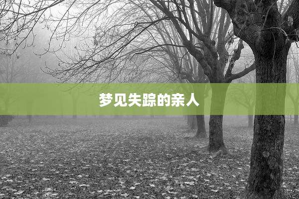 梦见失踪的亲人
