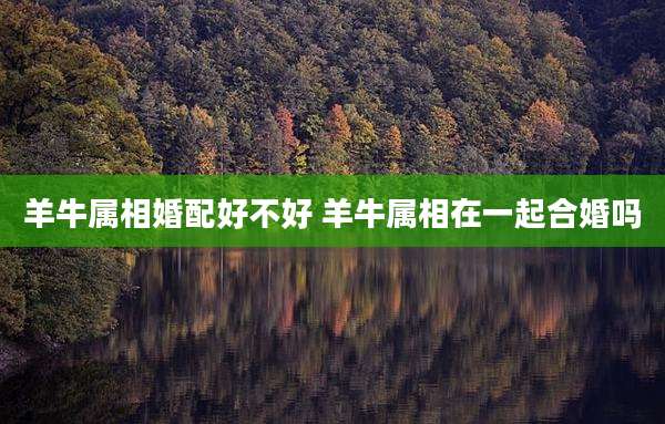 羊牛属相婚配好不好 羊牛属相在一起合婚吗