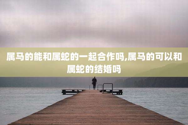 属马的能和属蛇的一起合作吗,属马的可以和属蛇的结婚吗