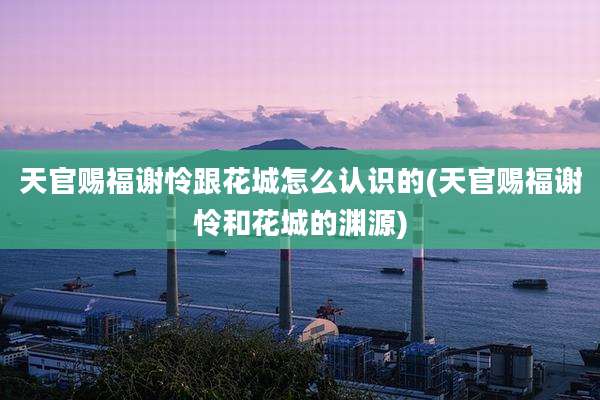 天官赐福谢怜跟花城怎么认识的(天官赐福谢怜和花城的渊源)