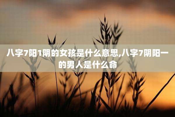 八字7阳1阴的女孩是什么意思,八字7阴阳一的男人是什么命