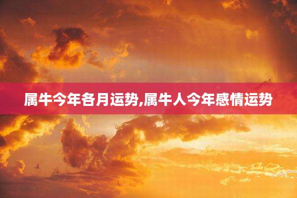 属牛今年各月运势,属牛人今年感情运势