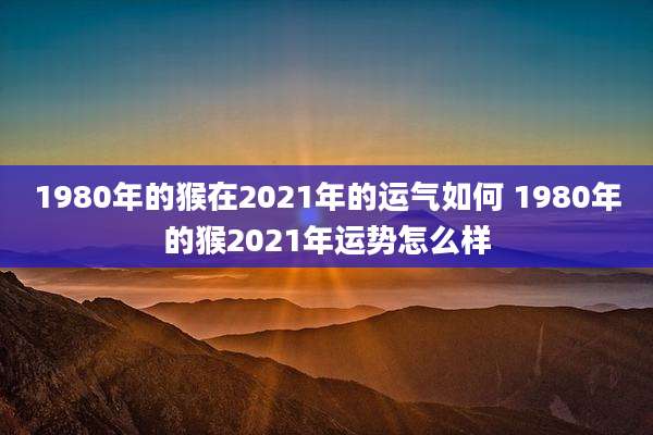 1980年的猴在2021年的运气如何 1980年的猴2021年运势怎么样