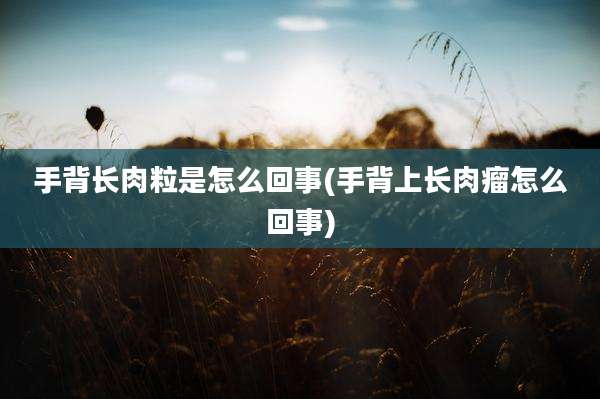 手背长肉粒是怎么回事(手背上长肉瘤怎么回事)