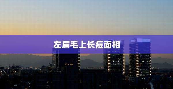 左眉毛上长痘面相