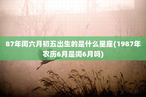 87年闰六月初五出生的是什么星座(1987年农历6月是闰6月吗)