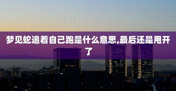 梦见蛇追着自己跑是什么意思,最后还是甩开了