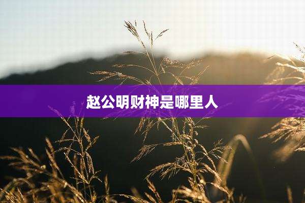赵公明财神是哪里人