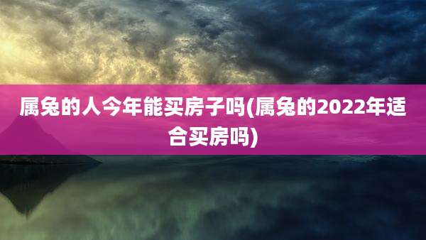 属兔的人今年能买房子吗(属兔的2022年适合买房吗)