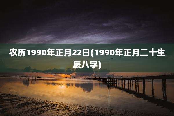 农历1990年正月22日(1990年正月二十生辰八字)