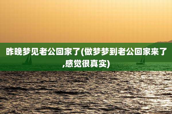 昨晚梦见老公回家了(做梦梦到老公回家来了,感觉很真实)