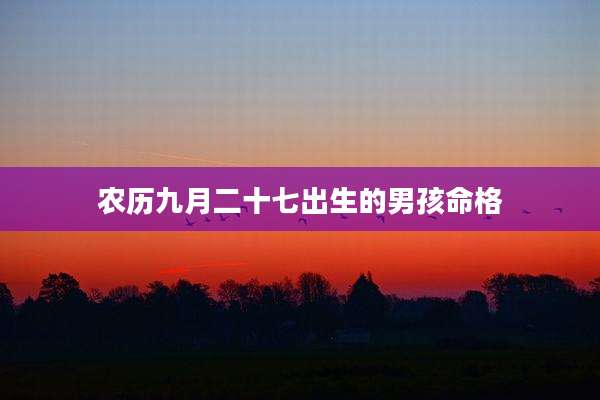 农历九月二十七出生的男孩命格