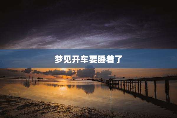 梦见开车要睡着了