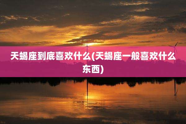 天蝎座到底喜欢什么(天蝎座一般喜欢什么东西)
