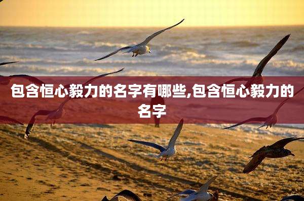 包含恒心毅力的名字有哪些,包含恒心毅力的名字