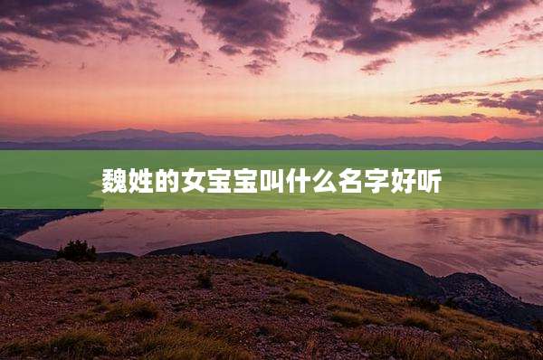 魏姓的女宝宝叫什么名字好听