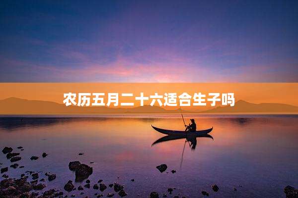 农历五月二十六适合生子吗