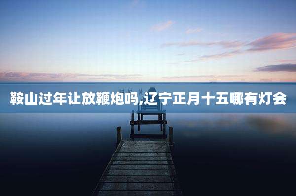 鞍山过年让放鞭炮吗,辽宁正月十五哪有灯会