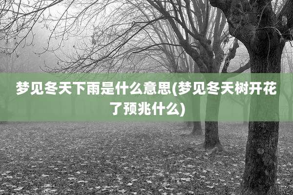 梦见冬天下雨是什么意思(梦见冬天树开花了预兆什么)