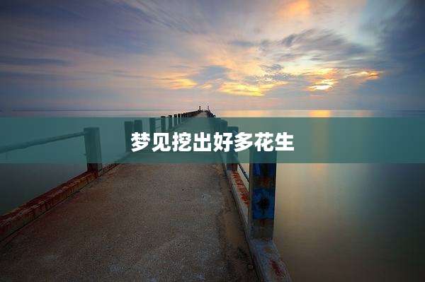 梦见挖出好多花生