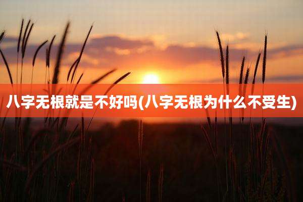 八字无根就是不好吗(八字无根为什么不受生)