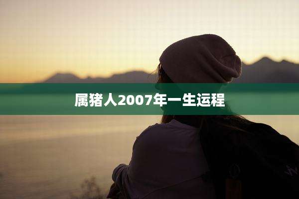 属猪人2007年一生运程