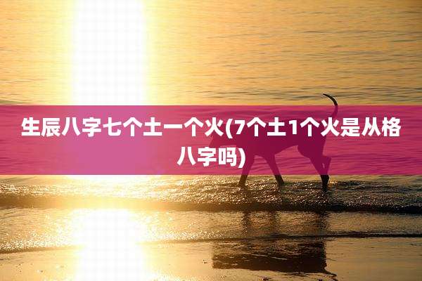 生辰八字七个土一个火(7个土1个火是从格八字吗)