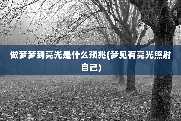 做梦梦到亮光是什么预兆(梦见有亮光照射自己)