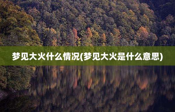 梦见大火什么情况(梦见大火是什么意思)