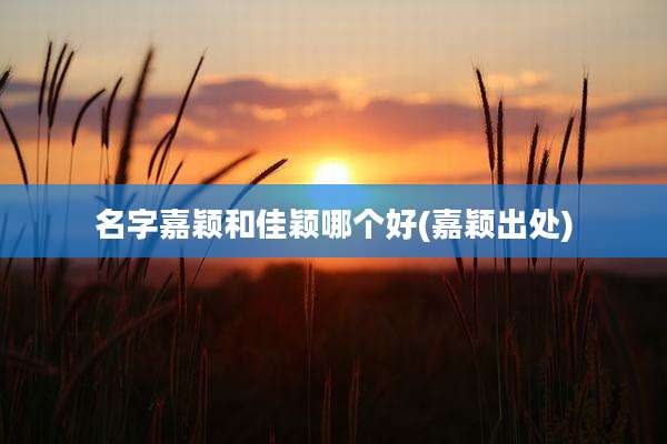 名字嘉颖和佳颖哪个好(嘉颖出处)
