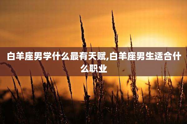 白羊座男学什么最有天赋,白羊座男生适合什么职业