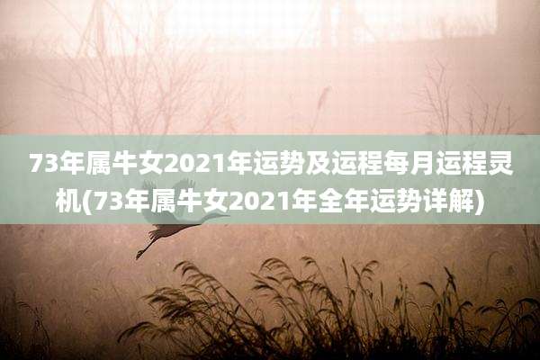 73年属牛女2021年运势及运程每月运程灵机(73年属牛女2021年全年运势详解)