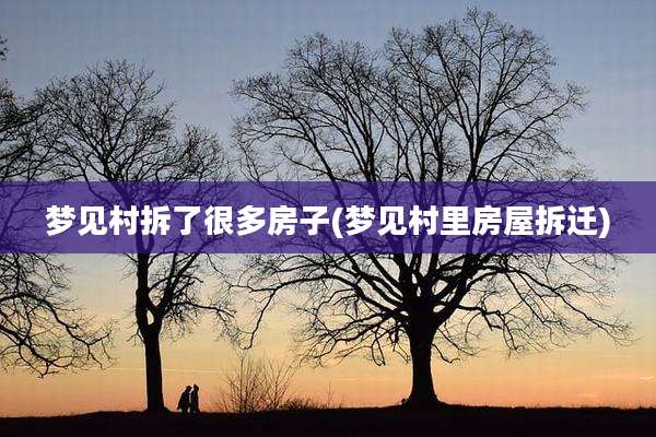 梦见村拆了很多房子(梦见村里房屋拆迁)