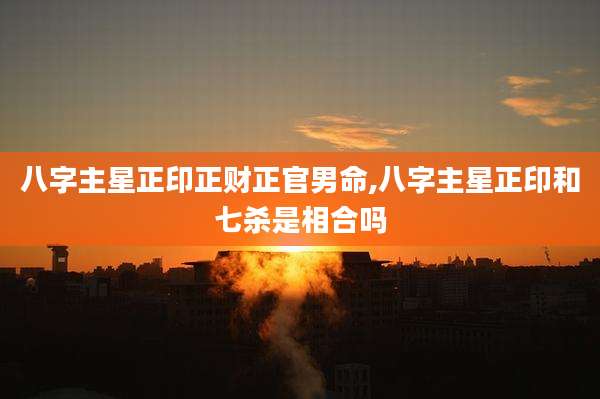 八字主星正印正财正官男命,八字主星正印和七杀是相合吗