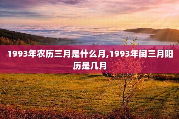 1993年农历三月是什么月,1993年闰三月阳历是几月