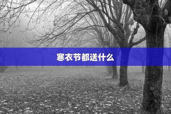 寒衣节都送什么