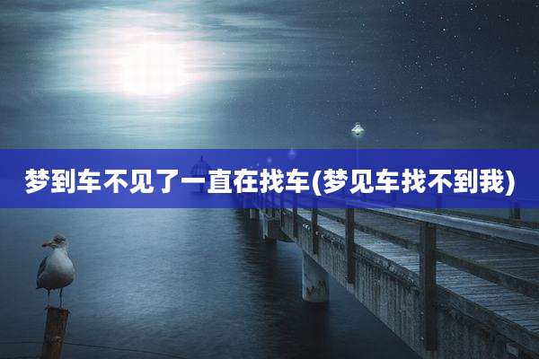 梦到车不见了一直在找车(梦见车找不到我)