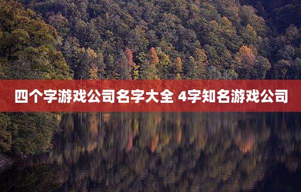 四个字游戏公司名字大全 4字知名游戏公司