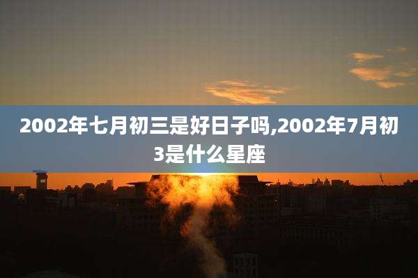 2002年七月初三是好日子吗,2002年7月初3是什么星座