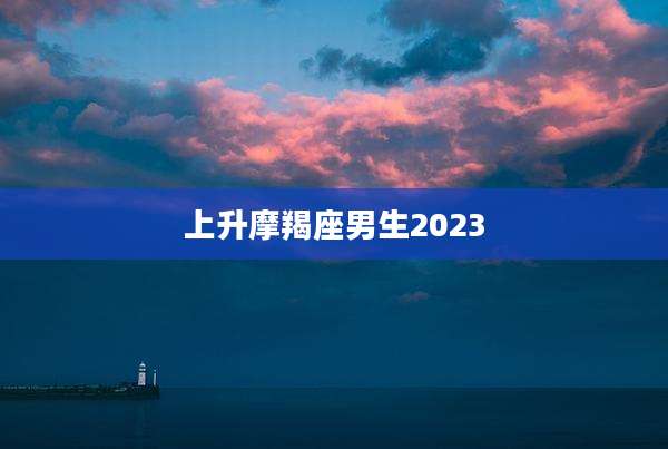 上升摩羯座男生2023