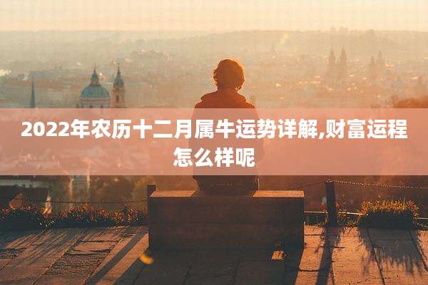 2022年农历十二月属牛运势详解,财富运程怎么样呢