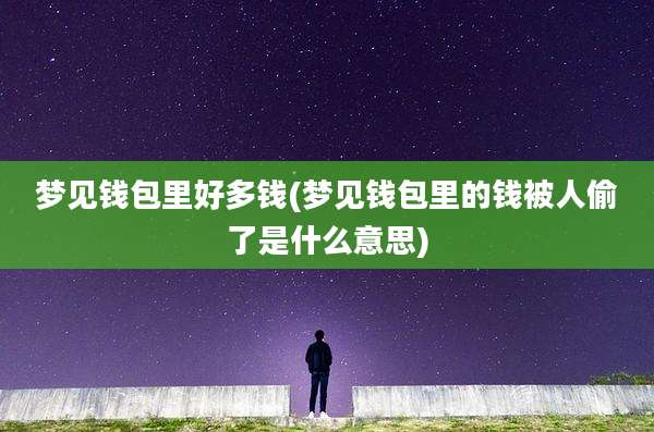 梦见钱包里好多钱(梦见钱包里的钱被人偷了是什么意思)