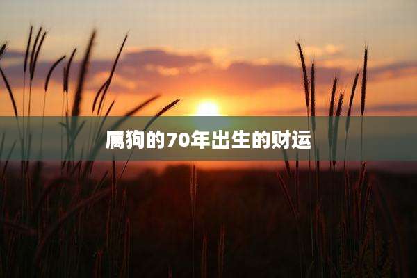 属狗的70年出生的财运