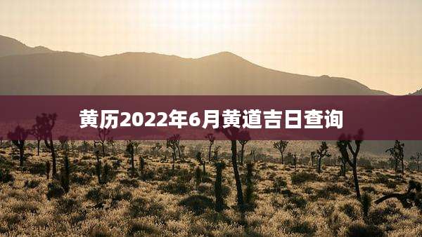 黄历2022年6月黄道吉日查询