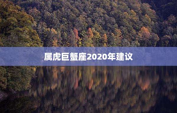 属虎巨蟹座2020年建议