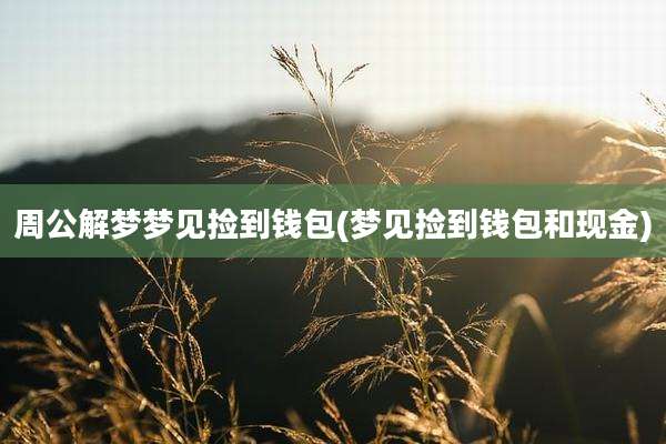 周公解梦梦见捡到钱包(梦见捡到钱包和现金)