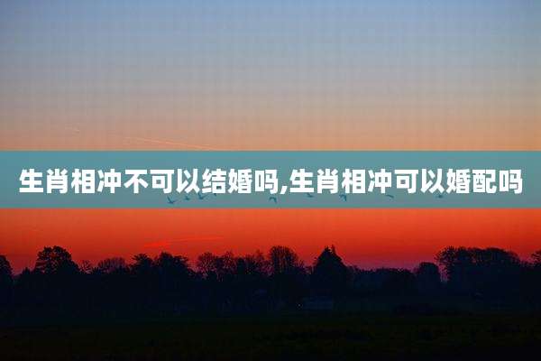 生肖相冲不可以结婚吗,生肖相冲可以婚配吗